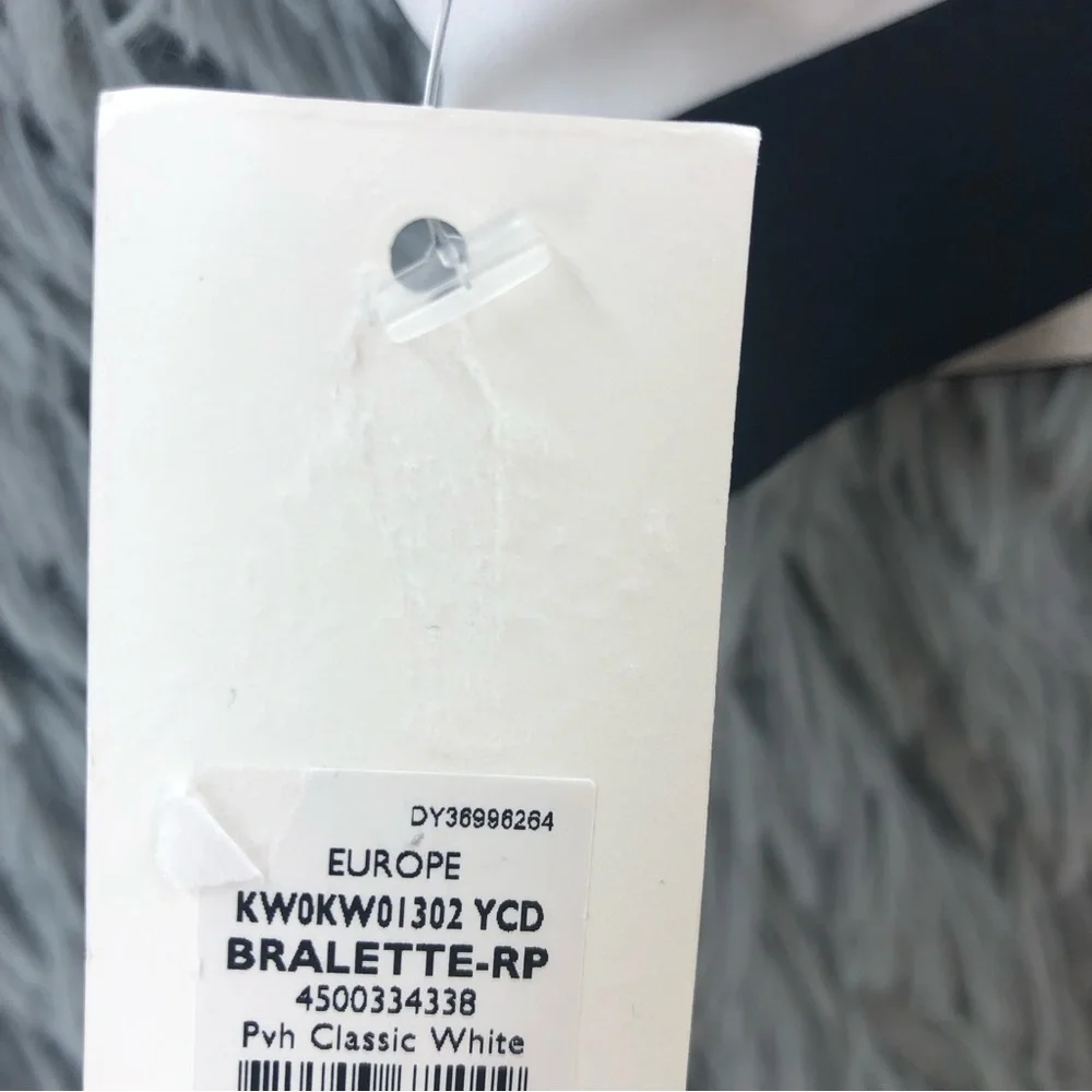 Calvin Klein Bra NWT Womens XS Swim Top Bralette Razorback White Black